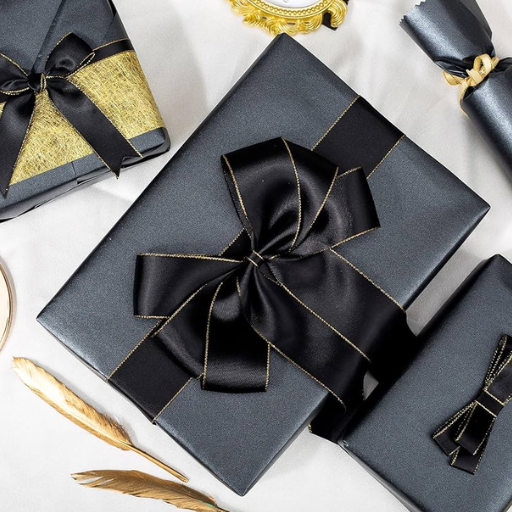 How to Wrap Gifts with Matte Black Wrapping Paper