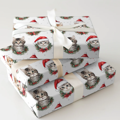 How to Personalize Cat Christmas Gift Wrap