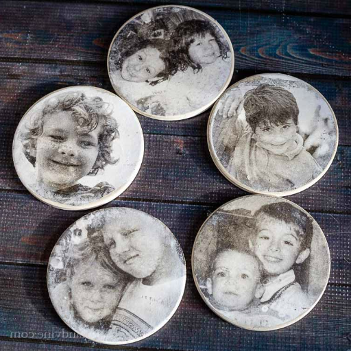 DIY coasters with family photos