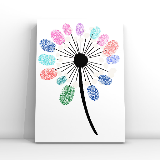 Fingerprint art on canvas or greeting cards