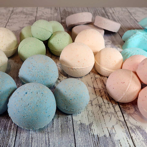 Homemade bath bombs or soaps