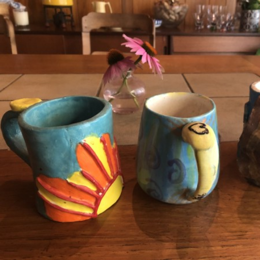 Kids make personalized mugs for dad