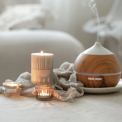 Scented candles and essential oil diffusers