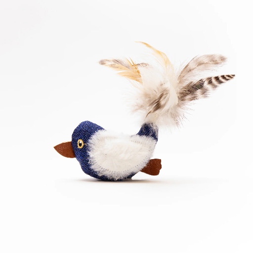 Introduce a chirping bird toy to your cat